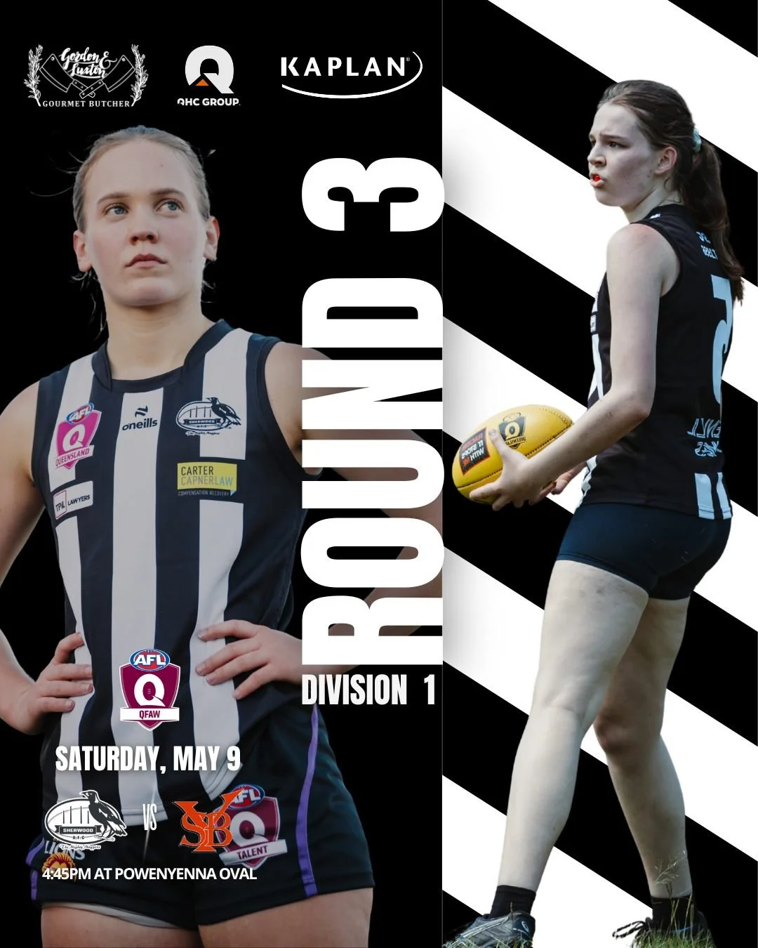 🔥 QFAW Div 1 - Round 3 🔥

Locked in &amp; locked on. Our Div 1 Womens team are home &amp; ready to put on a show this Saturday against Yeronga. Be there 🫵

#MightyMagpies #QFAW #SherwoodAFC