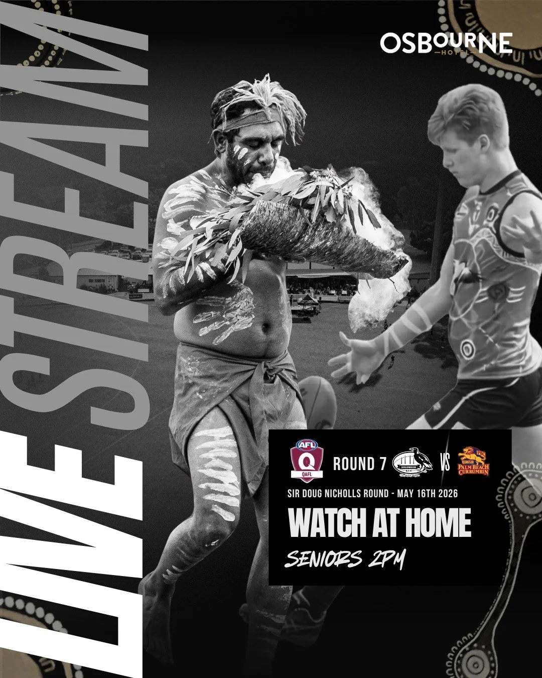 LIVE STREAM - SENIOR GAME 2PM 🎥

Search AFLQ Live on Youtube ✅

Let's go!

#HotPies ⚫⚪⚫