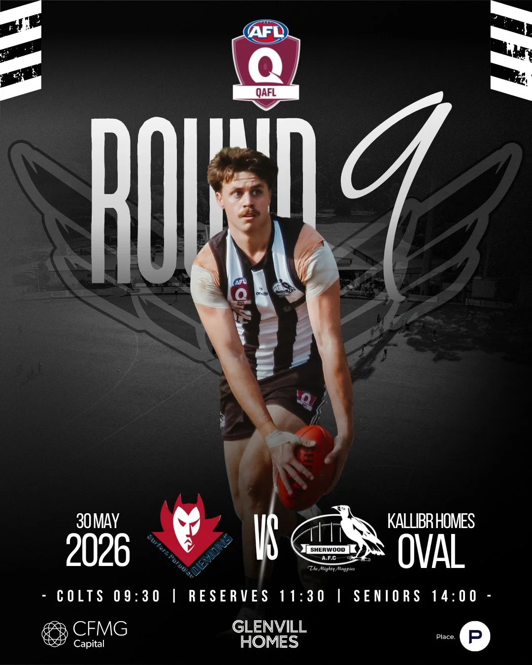 🔥 QAFL - Round 9 🔥

The Demons come face to face with the Magpies this Saturday. Three division. Zero mercy.

📅 Saturday, May 30
📍 Kallibr Homes Oval
⏰ Colts 9:30 | Reserves 11:30 | Seniors 2:00pm

 #QAFL #SherwoodMagpiesAFC