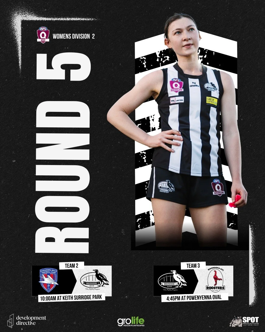 ⭐️ QFAW Division 2 - Round 5 ⭐️

Two teams. Two games. One club. 

Fresh off a bye, our Women's Div 2 sides are fired up and ready for Round 5. Come out and back the Magpies this Saturday! 🫵

📍 Team 2 vs Alexandra Hills | Keith Surridge Park | 10:0