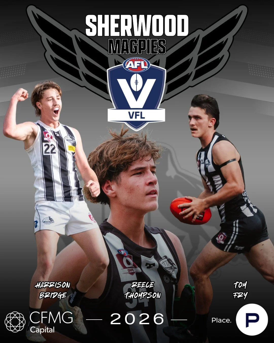 MAGPIES IN THE VFL - 2026 ✅

Big congratulations to the following Magpies who have made their VFL debuts during May/June.

Harrison Bridge on May 15 for the Brisbane Lions

Tom Fry on May 22 for Williamstown

Reece Thompson on June 7 for Brisbane Lio