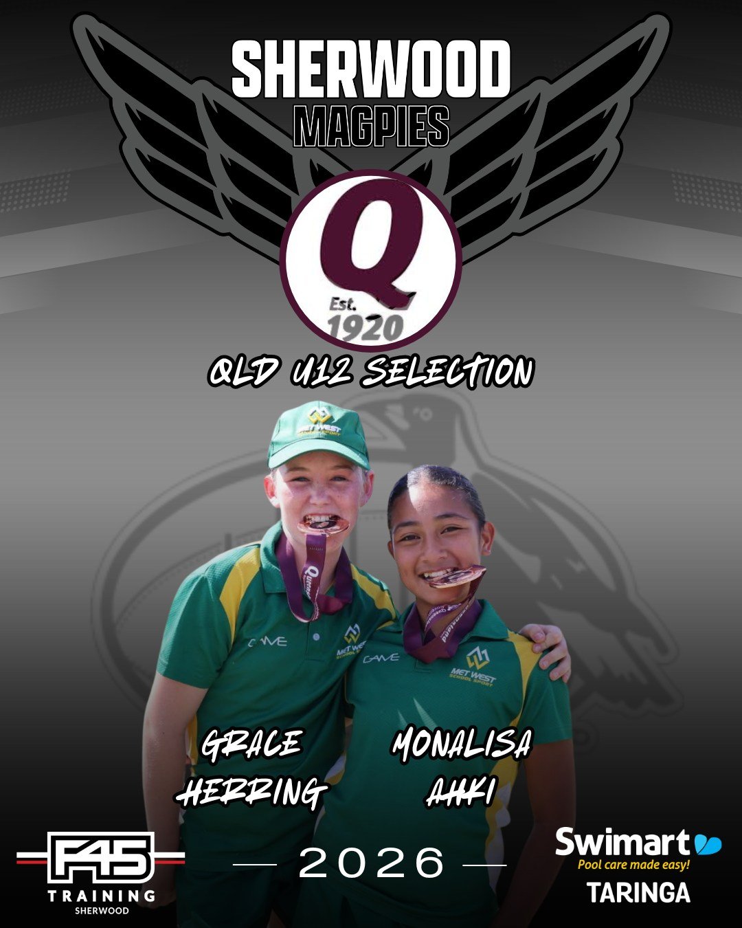 QUEENSLAND U12 STATE SCHOOL GIRLS SELECTION ✅

Congratulations to a Grace and Monalisa who were yesterday named in the QLD u12 Schoolgirls team for 2026.

As part of the Met West side who came in 3rd at the state carnival, they played their hearts ou