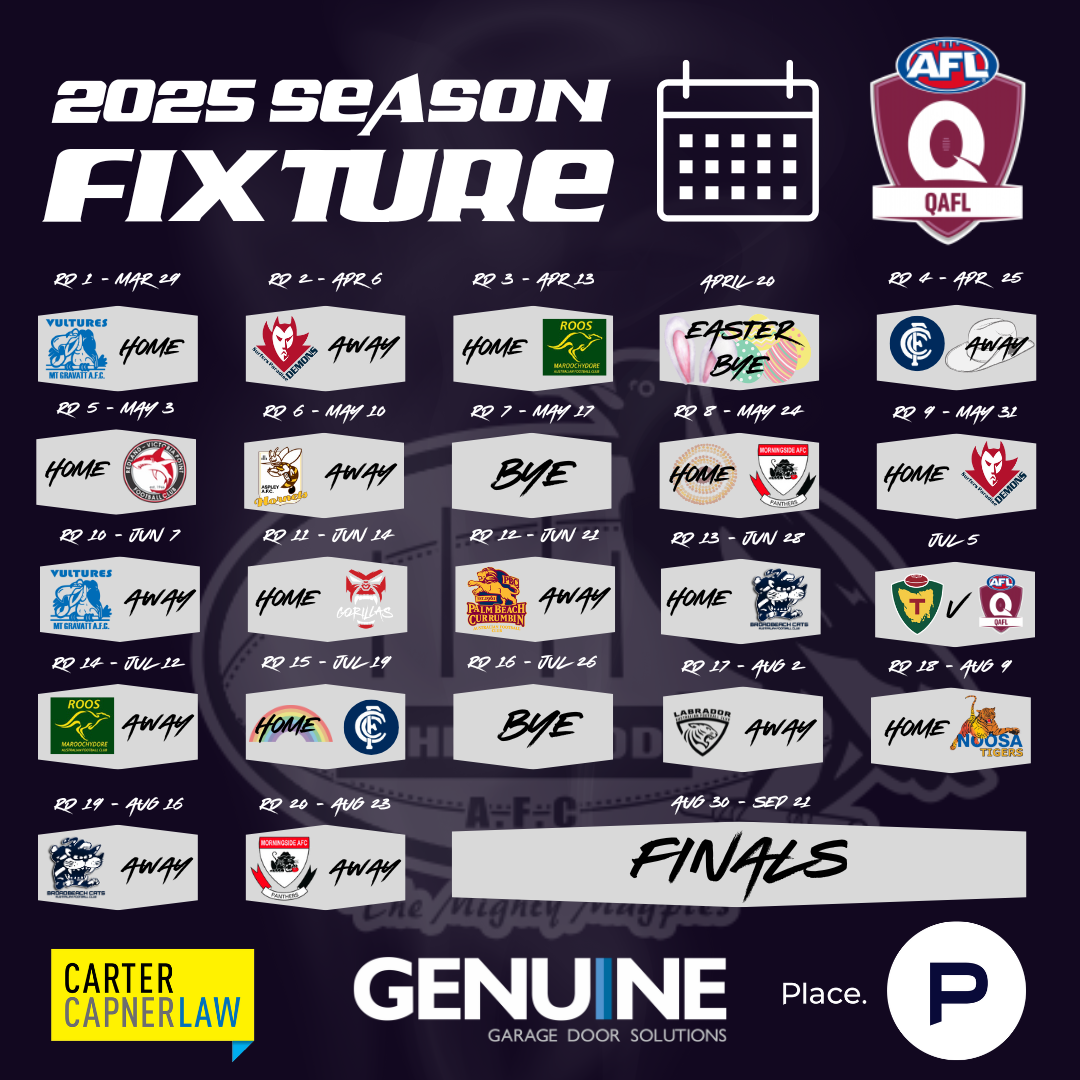 Football Calendar — Sherwood Magpies Australian Football Club