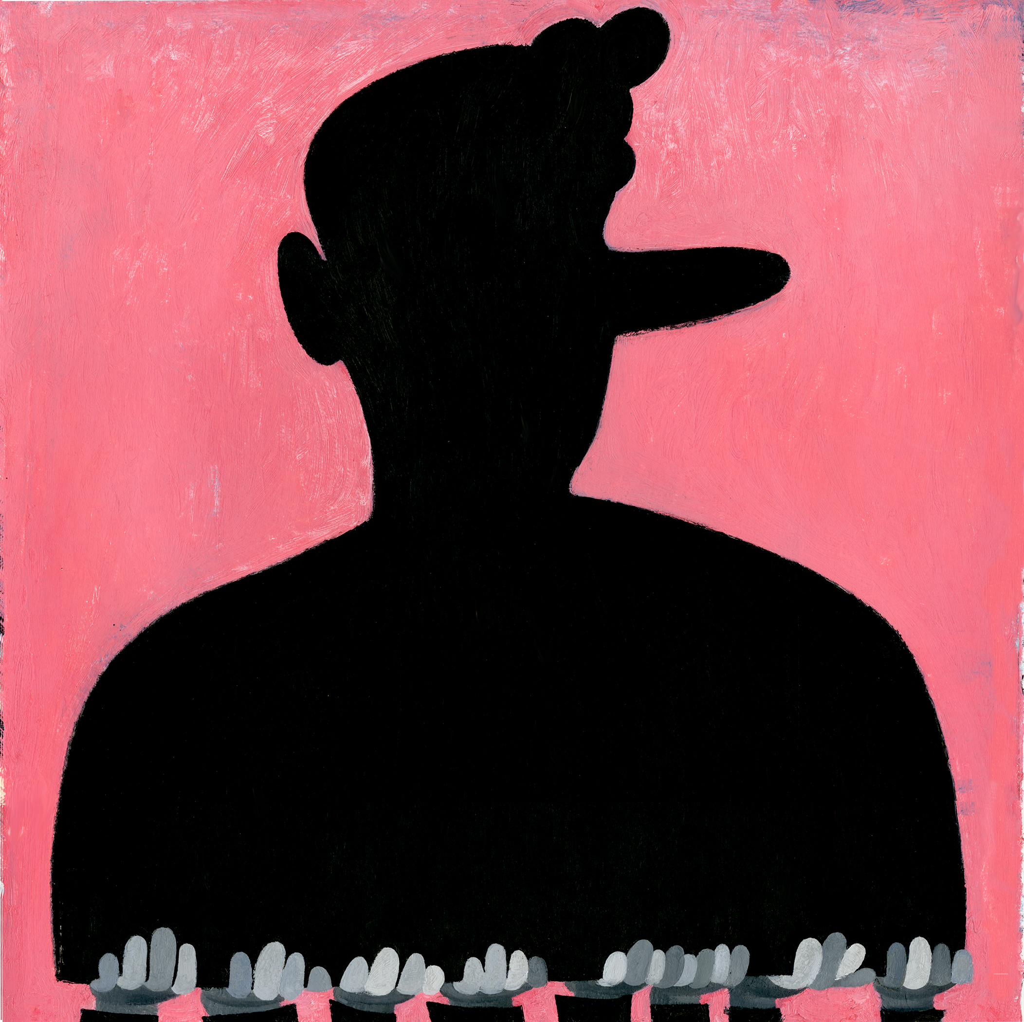 Monument to a Fatherly Figure, 12x12", oil on paper, 2015
