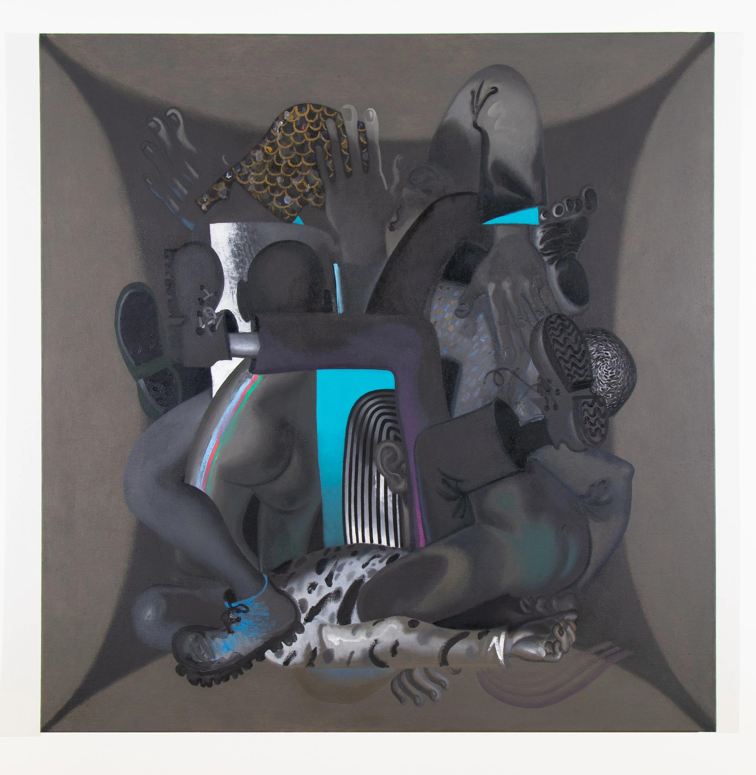 Гужва, 2025, 72 x 72”, oil on linen