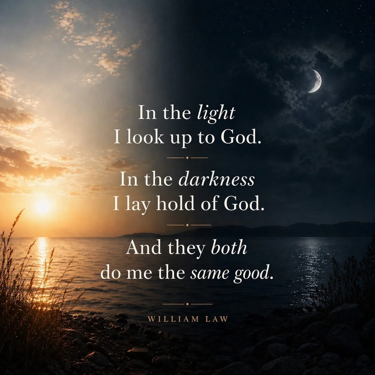 In the light, we lift our eyes.
In the dark, we cling.

Different postures&hellip;
same Presence.

What if both seasons are shaping you in ways you can&rsquo;t yet see?

⸻

Which season are you in right now&mdash;light or dark?
And what might God be 