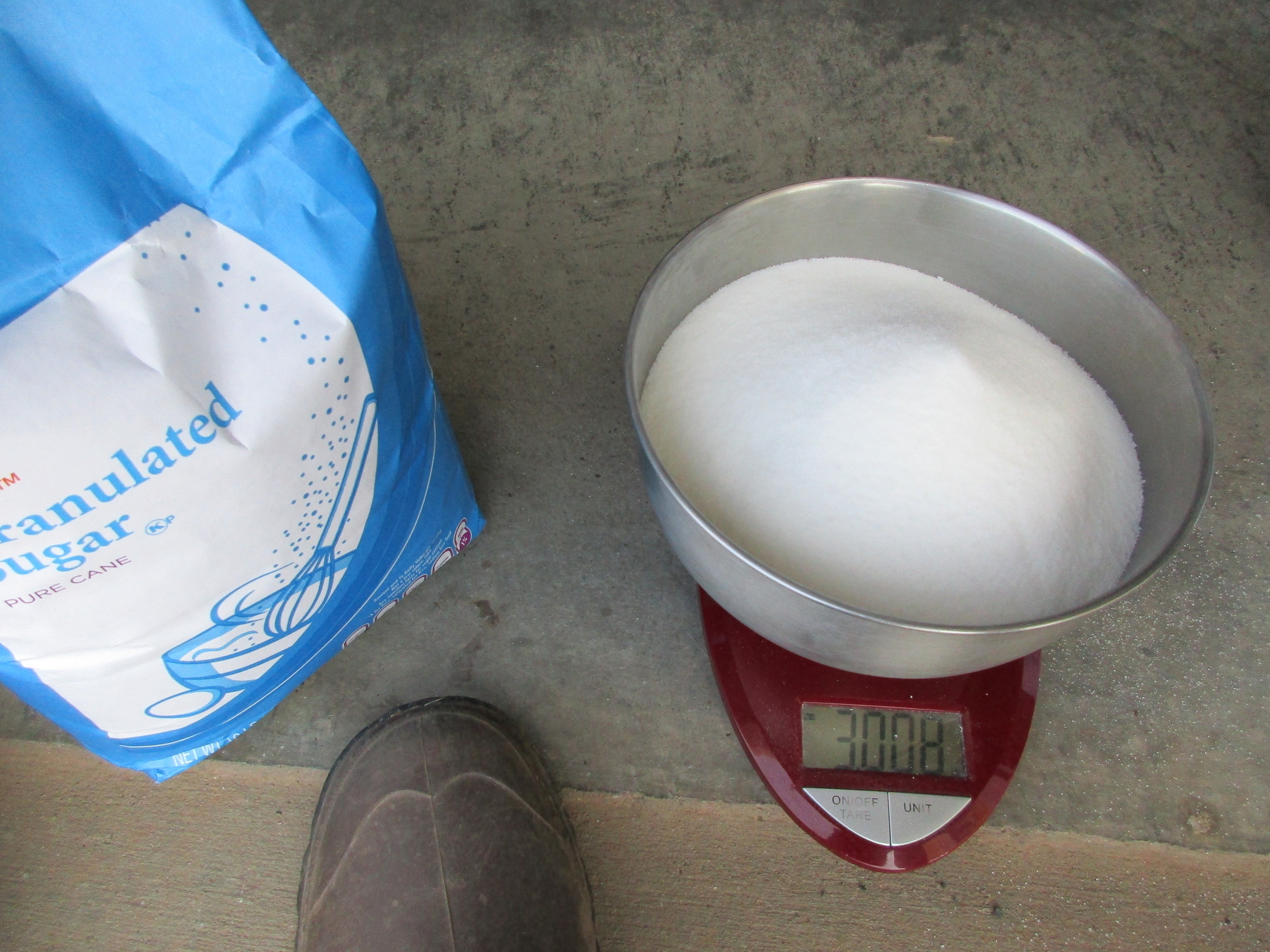 That's 3 lbs of sugar. Repeat 2 more times.