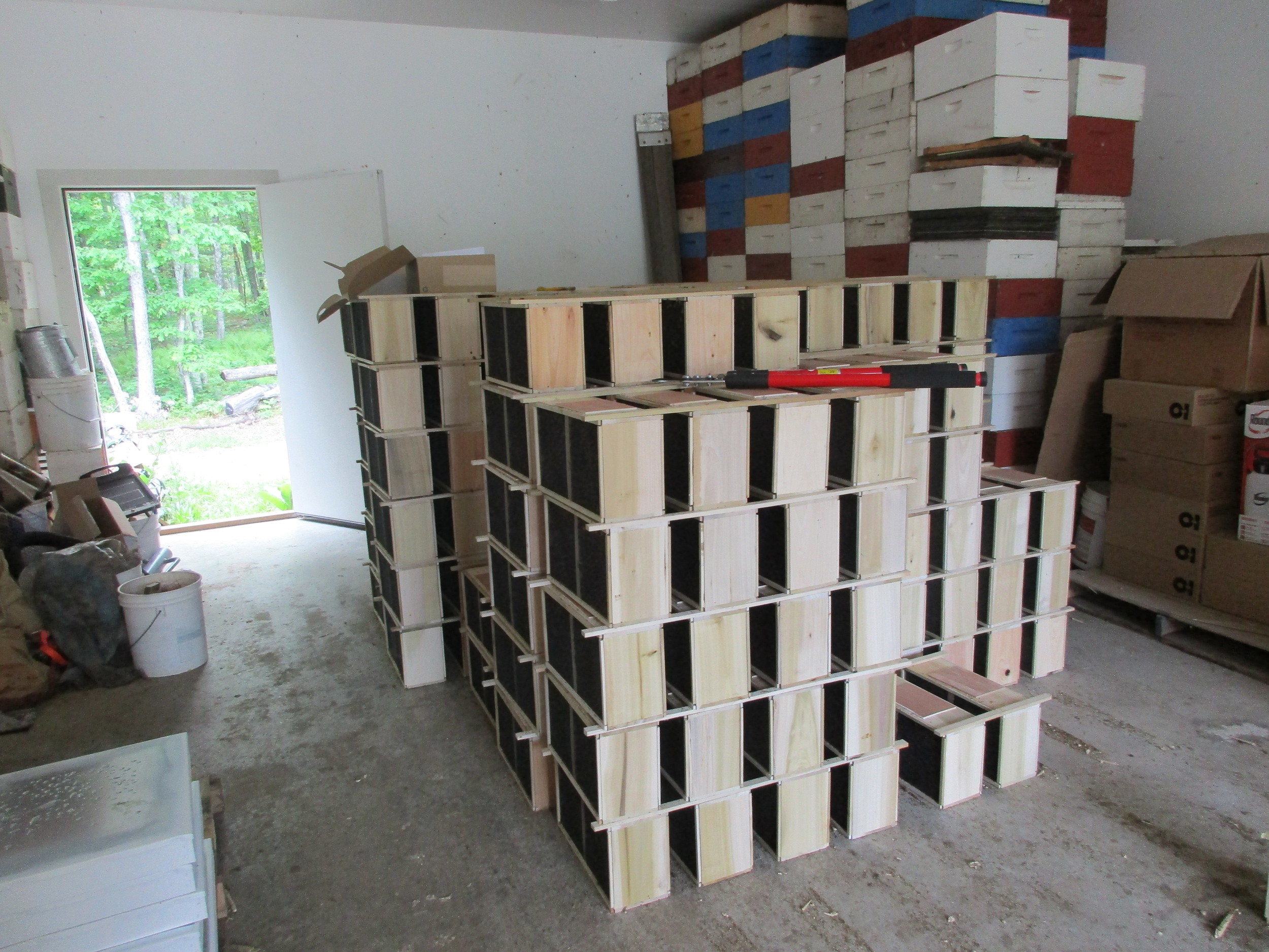 Down to the last few bee packages. (If you are not sure what a bee package is, look back at a previous blog: Visit to A&Z Apiaries.)
