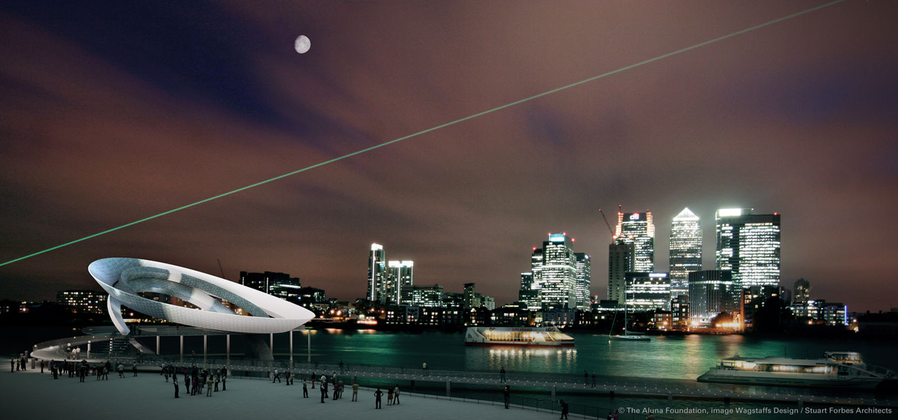 The Aluna Moon Clock (Aluna Foundation) proposed for a site on the Greenwich Peninsula