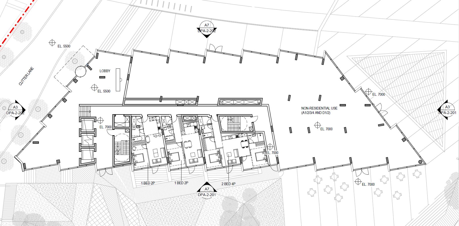 Floorplan: Ground Floor of No. 2 Upper Riverside