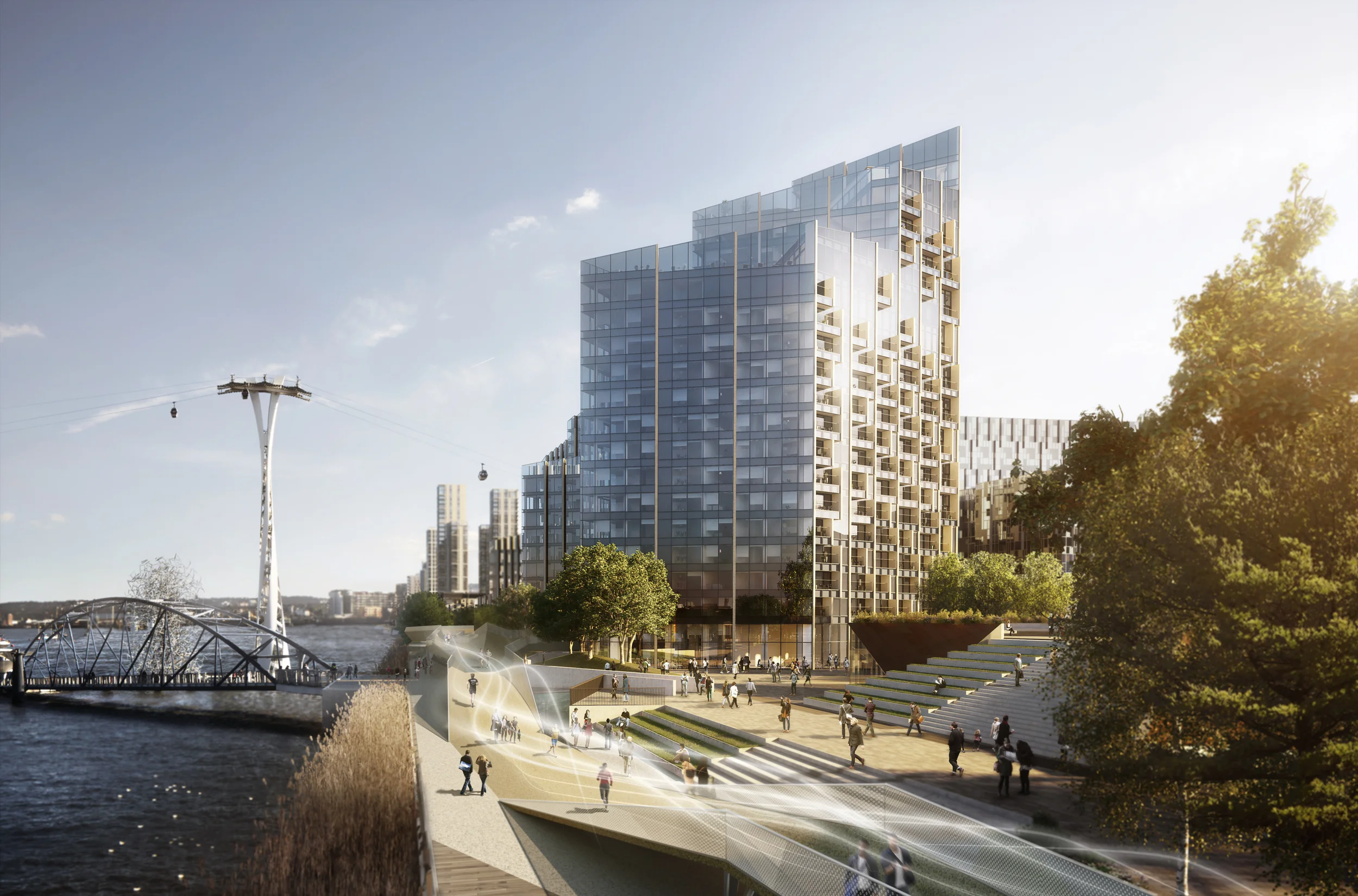Most recent CGI showing Waterfront Square, Upper Riverside