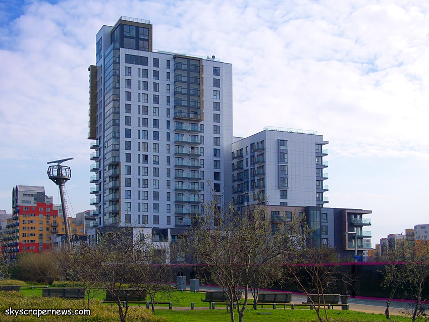 Bellway's City Peninsula, the first completed development, stands alone on the Greenwich Peninsula riverside - 2012