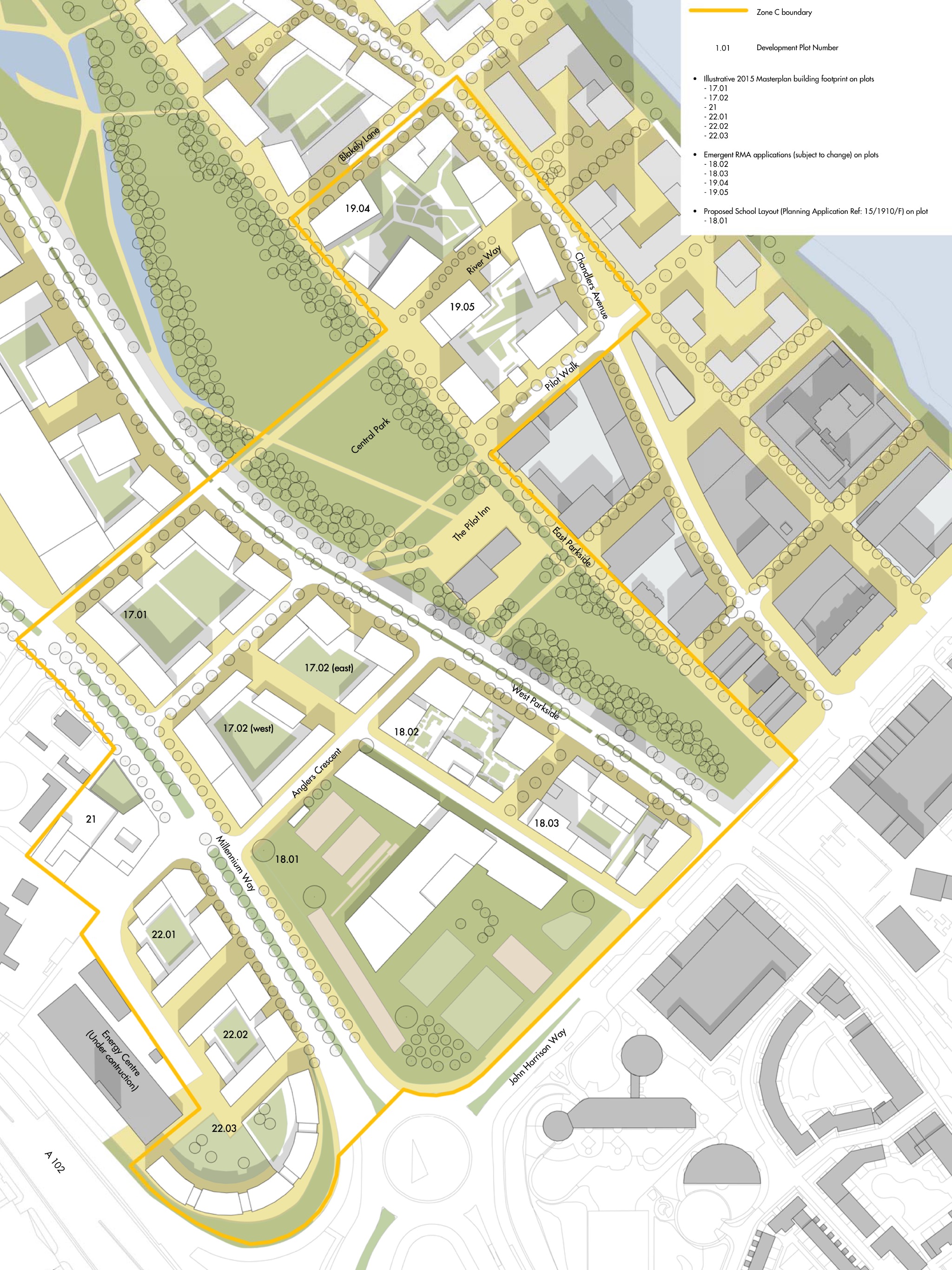 Zone C Masterplan proposals - Allies and Morrison, 2016