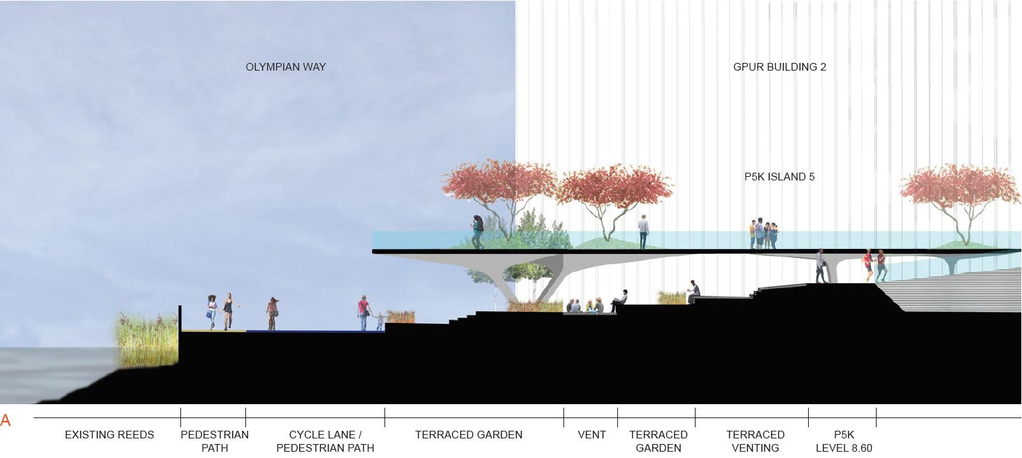 P5K Phase 1 - Island 5 and garden terrace fronting onto Thames Path