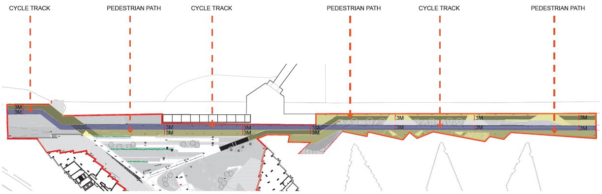 P5K Phase 1 - Separation of cycle, pedestrian and cycle tracks along riverfront