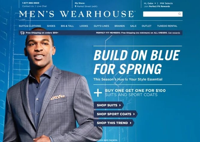 Men's Wearhouse - Web Design
