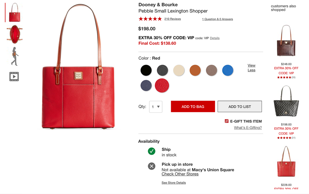 Macy's - Product Display Page Desktop Enhancements