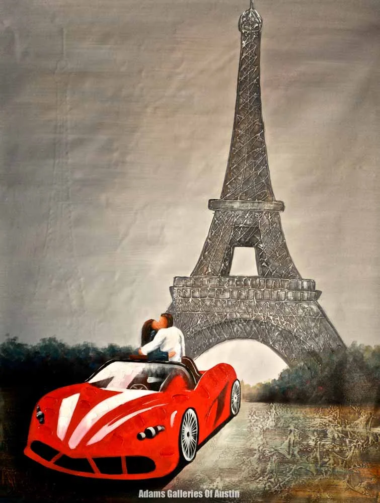 "Couple and Sports Car" (36x48) #1274