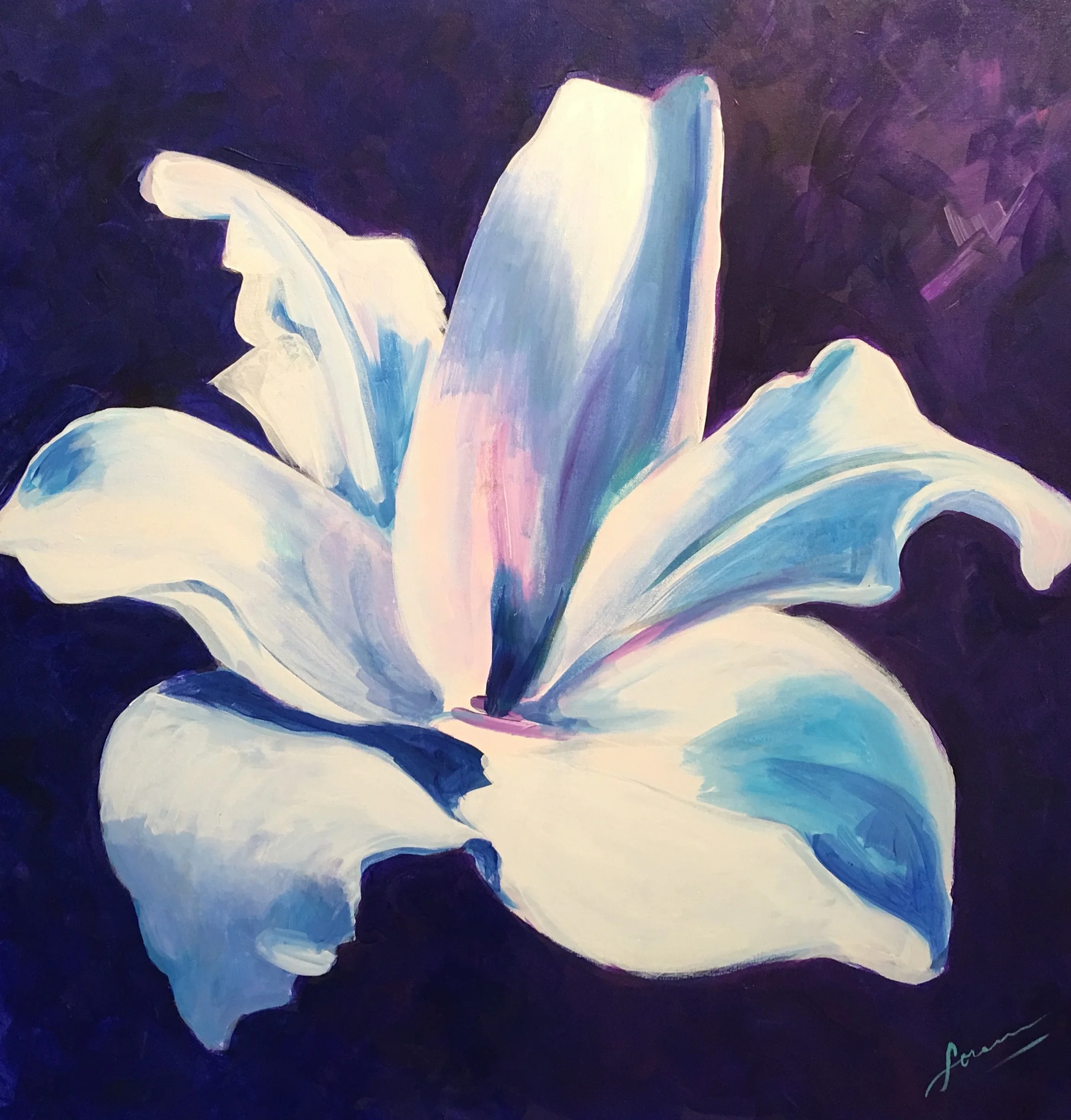 Lorena Masferrer "Lily Loves Blue" (36x36)