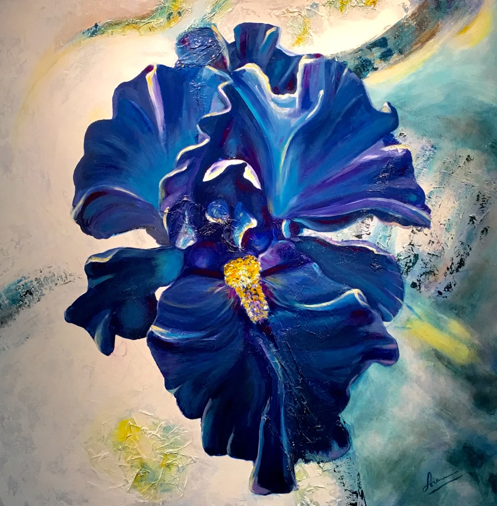 Lorena Masferrer "Beaded Beauty I" (36x36)