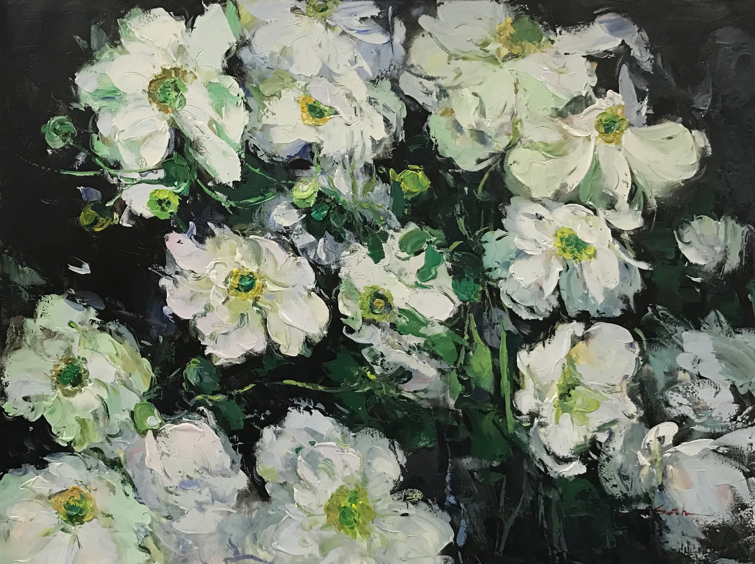 "White Flowers" 36x48