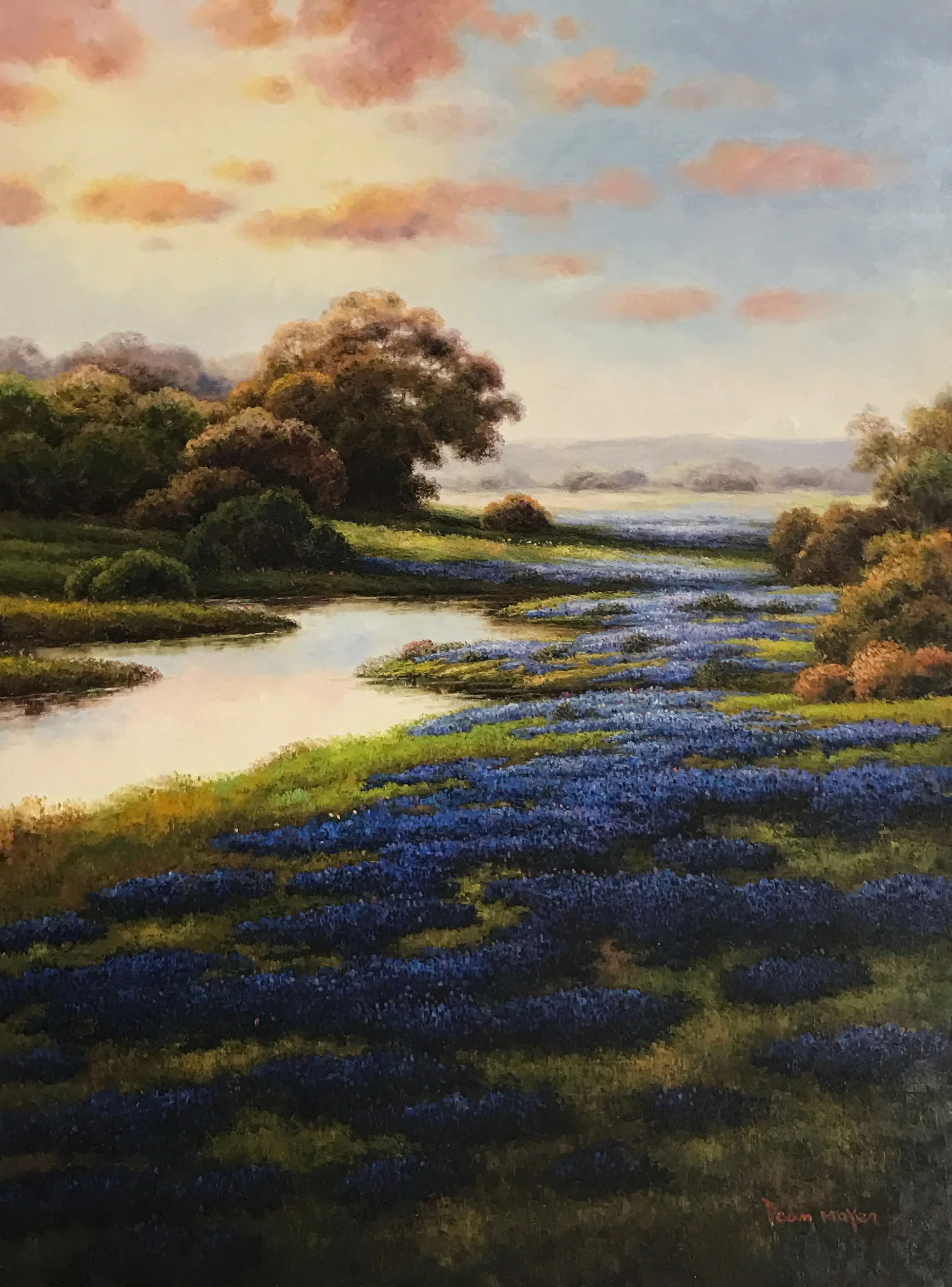 "Bluebonnets Lake" 36x48