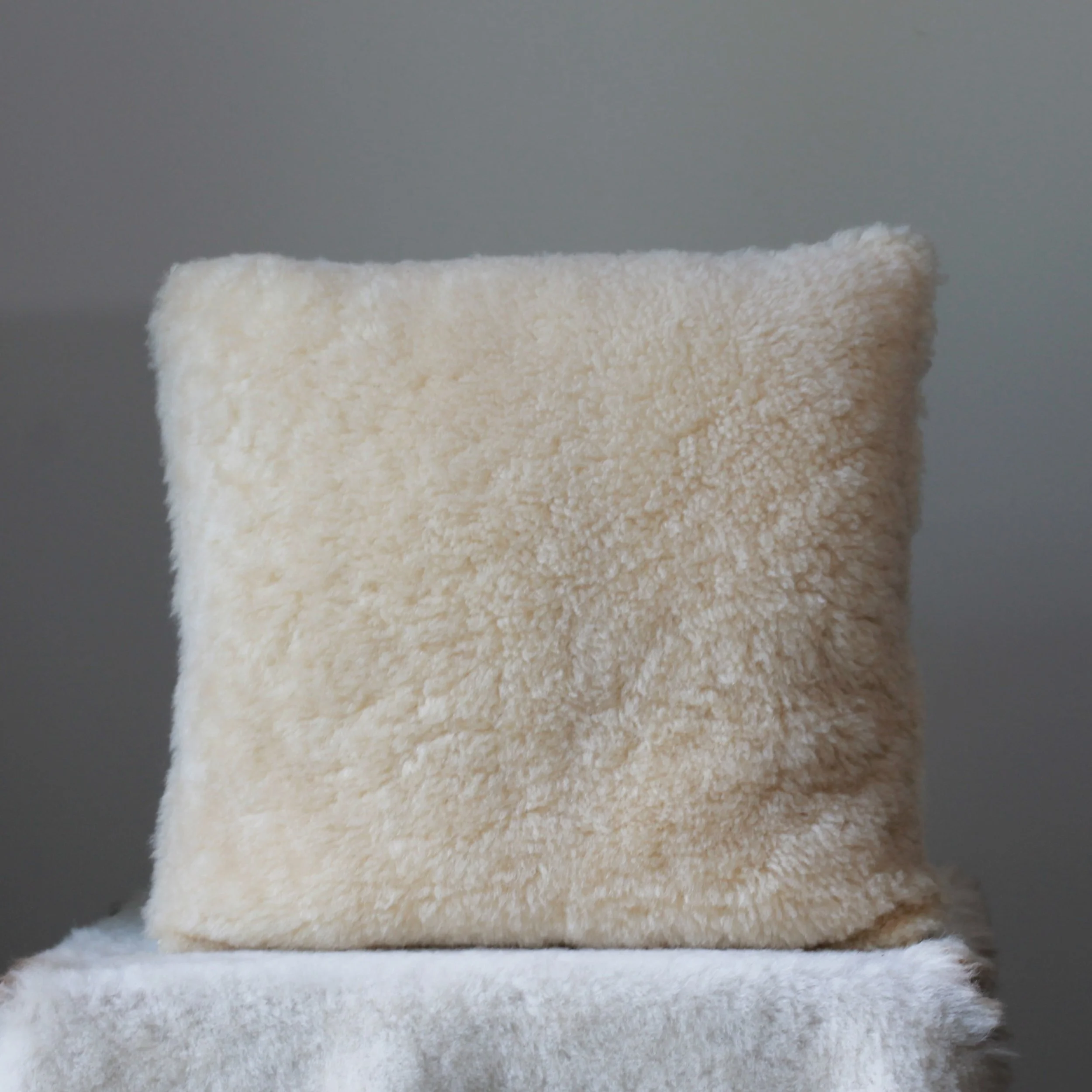 Cream Puff Shearling Pillow