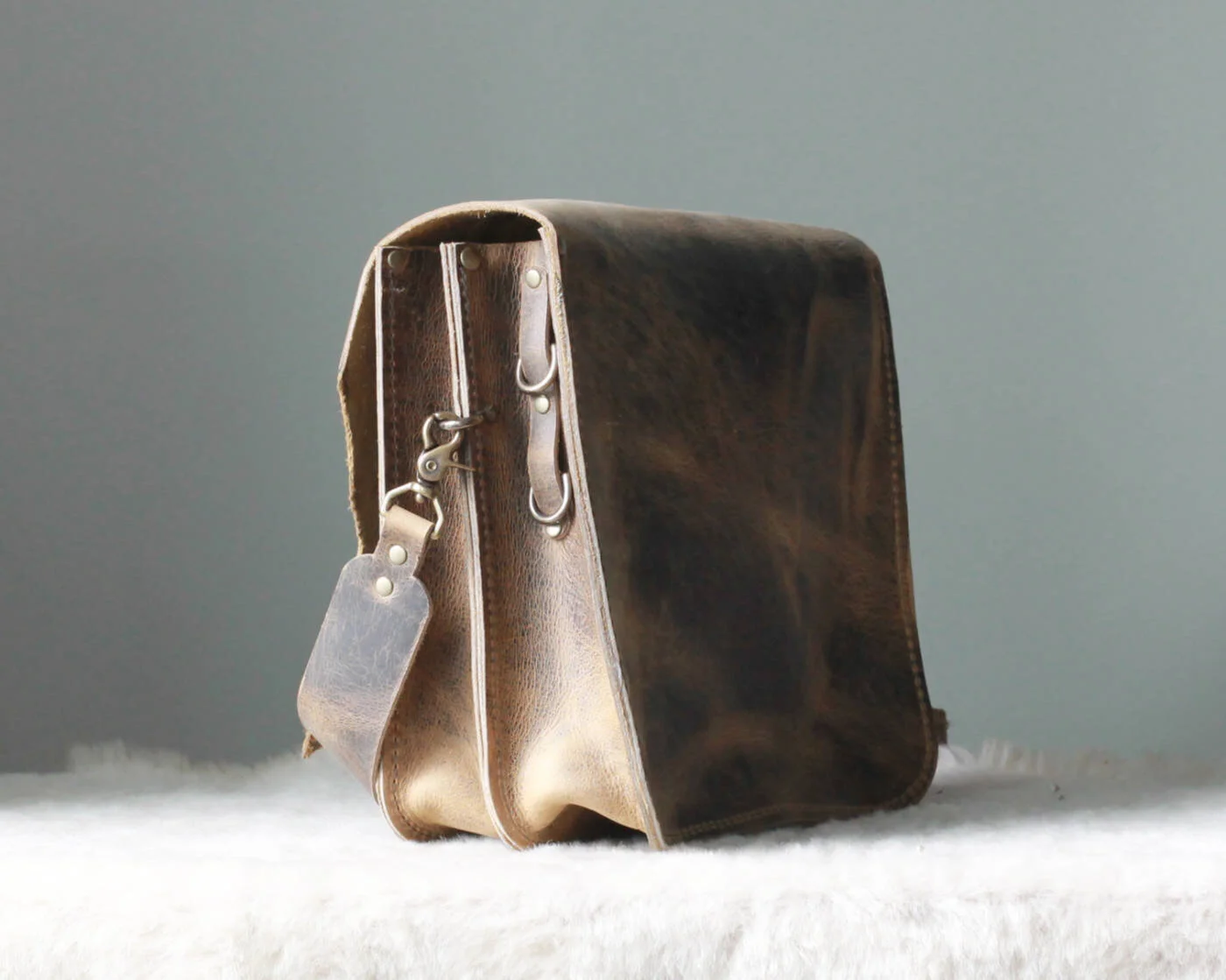 Rustic Fly Fishing Satchel Beargrass Leather