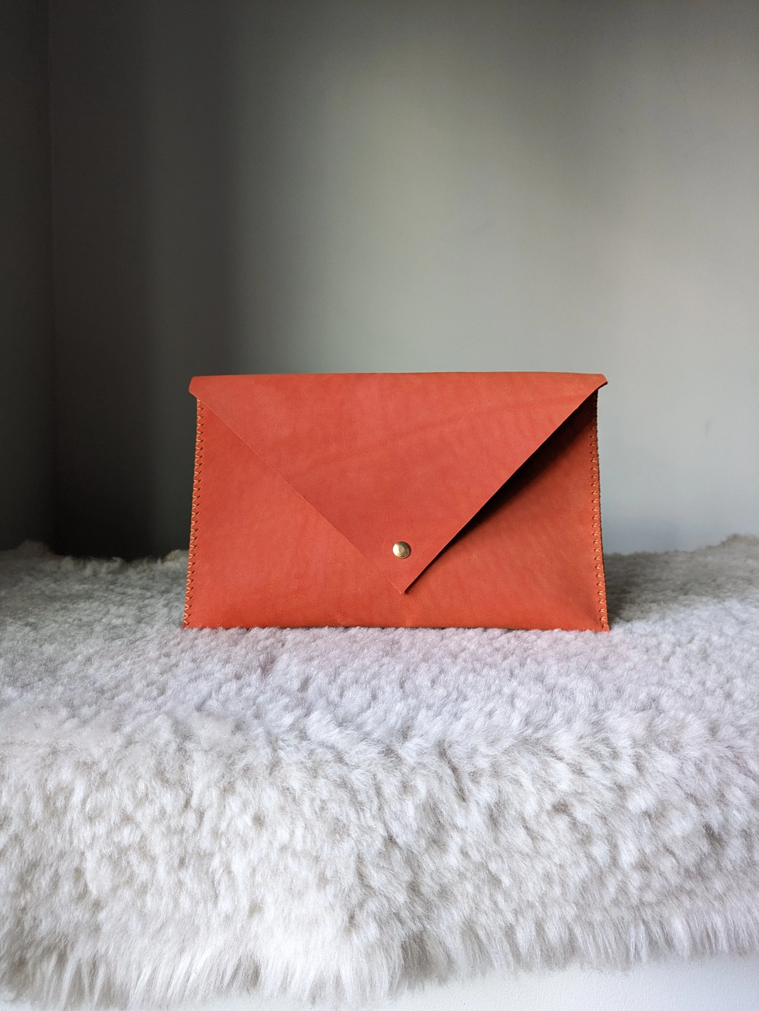 Wayfarer's Clutch in Orange Blossom Nubuck