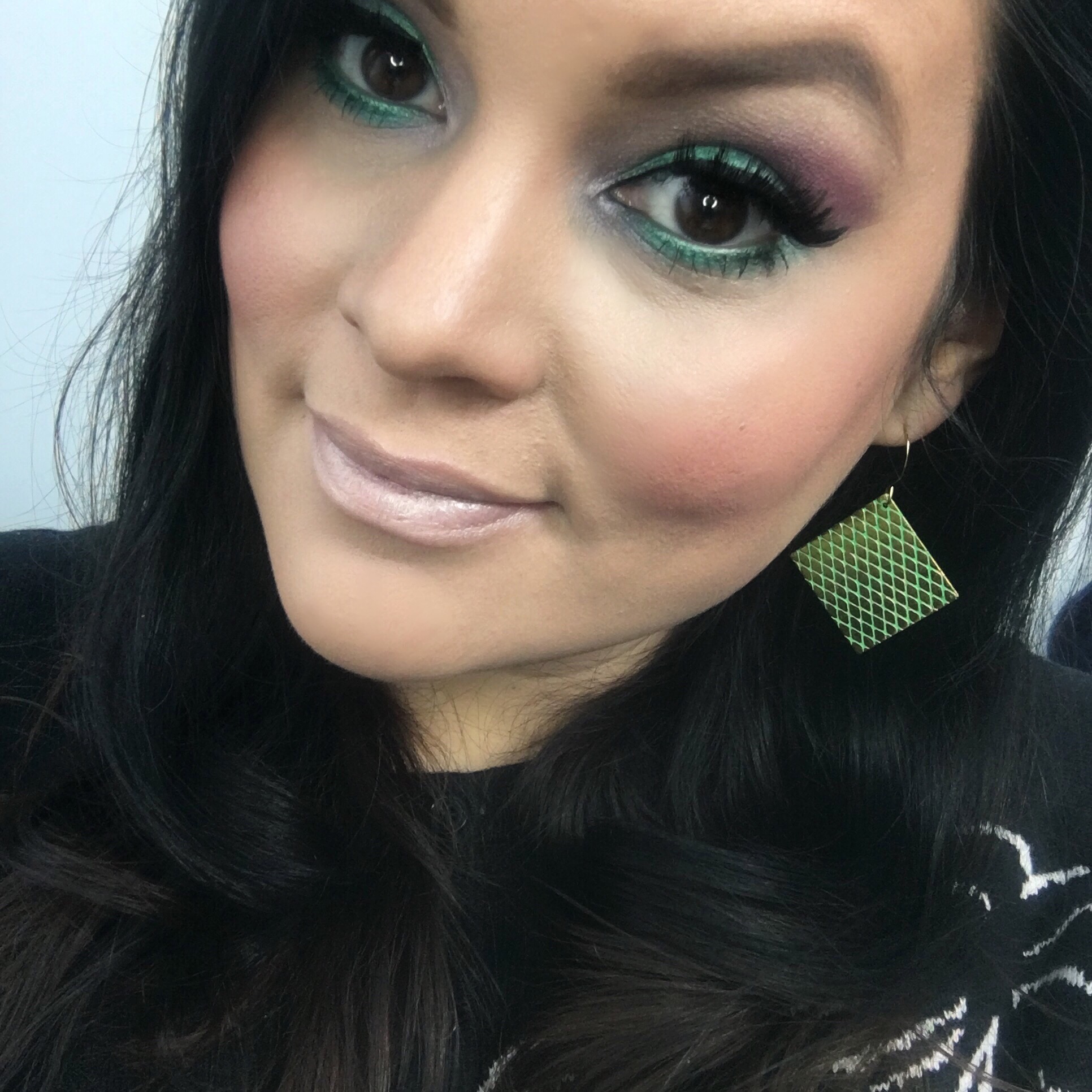 Colorful makeup and lipstick that glows
