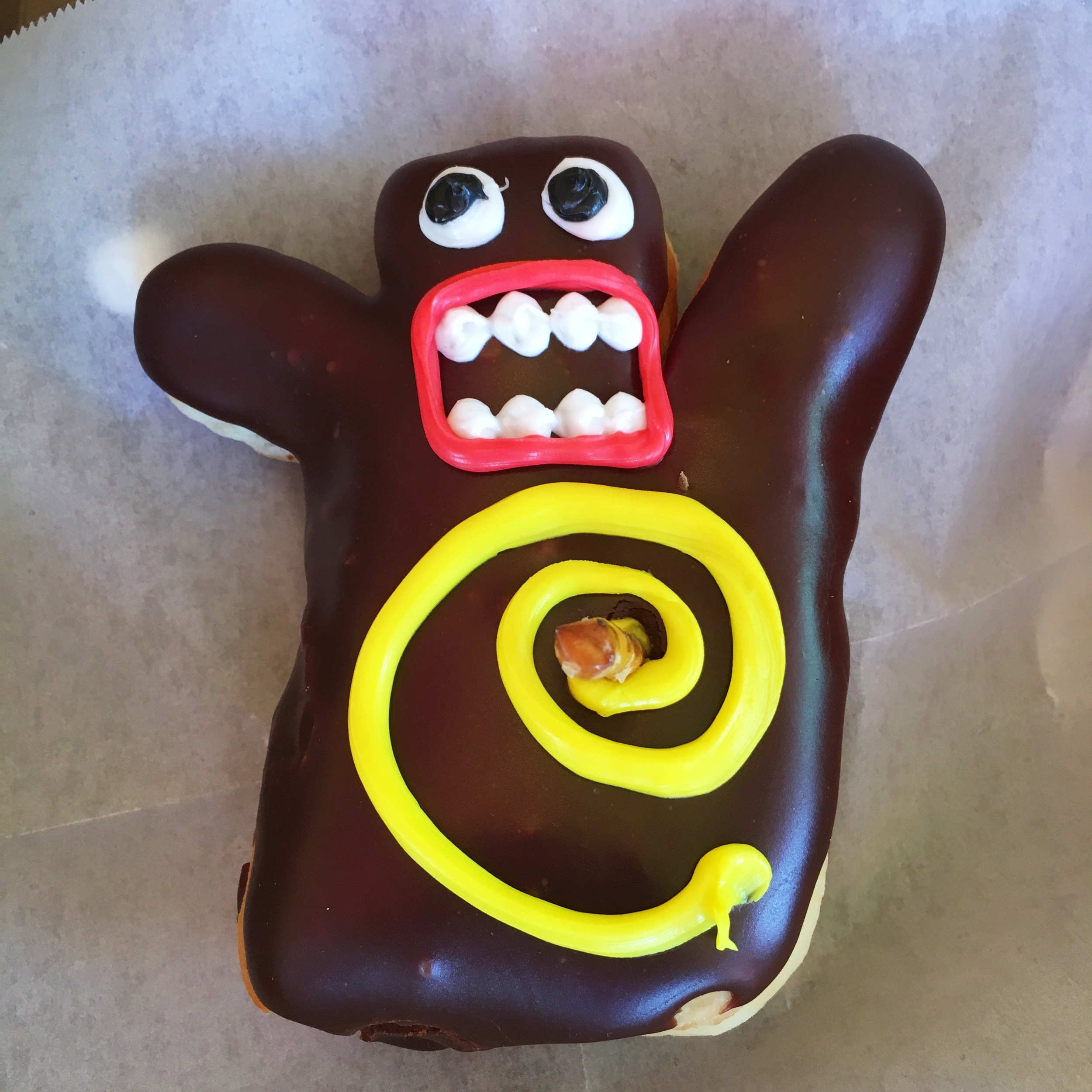 Voodoo doll donut... he was almost too cute to eat