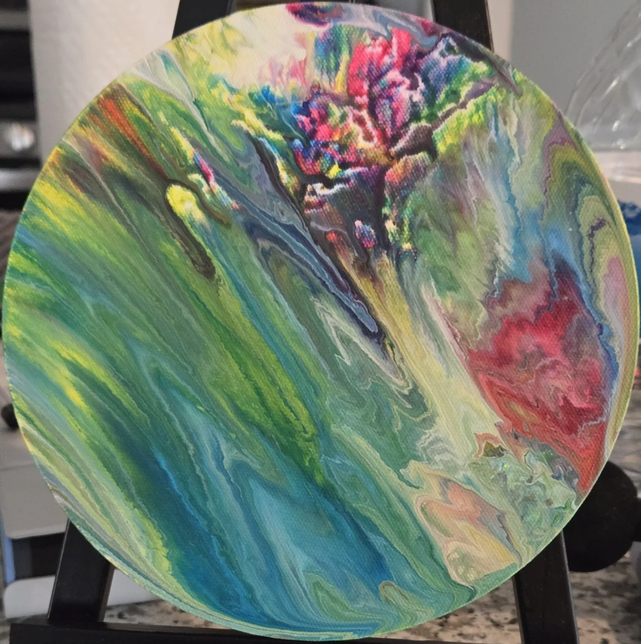 Opening to the Light
Acrylics on 8" round canvas