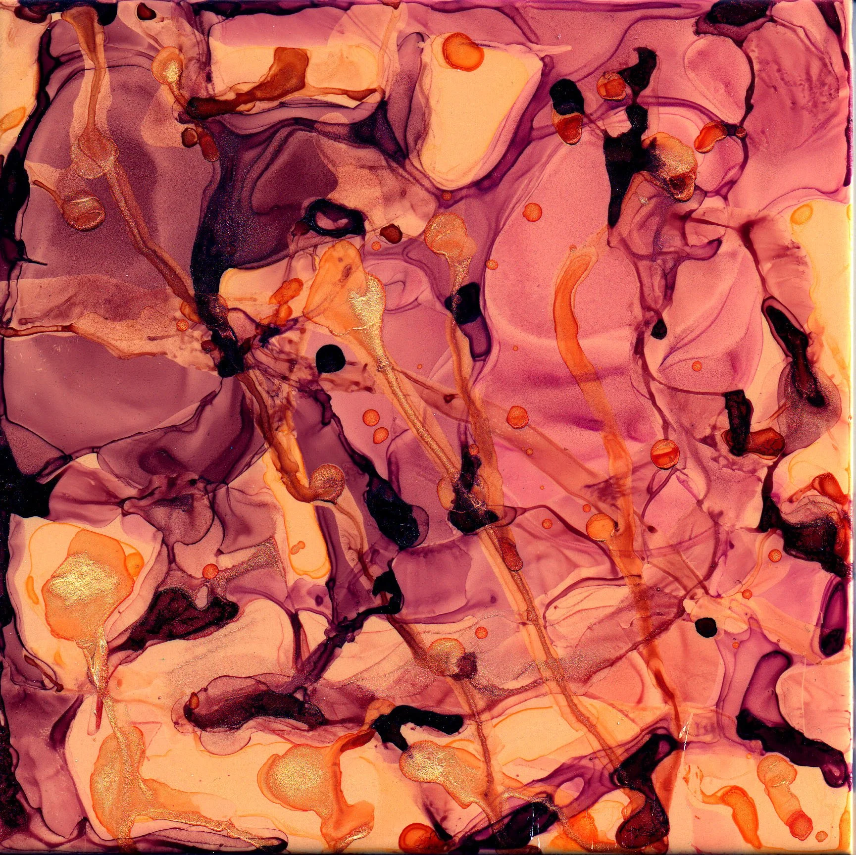 T6-4
Alcohol Inks on 12"x12" ceramic tile