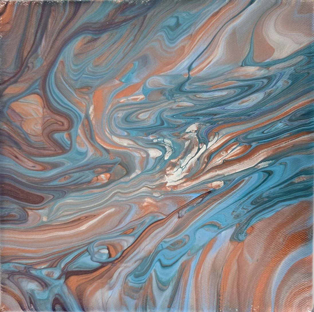 Blue Agate
Acrylics on 8"x8" canvas