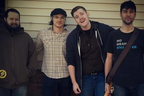 posing with musicians GUZZLEMUG : shane prendiville, charlie werber, tom kelly