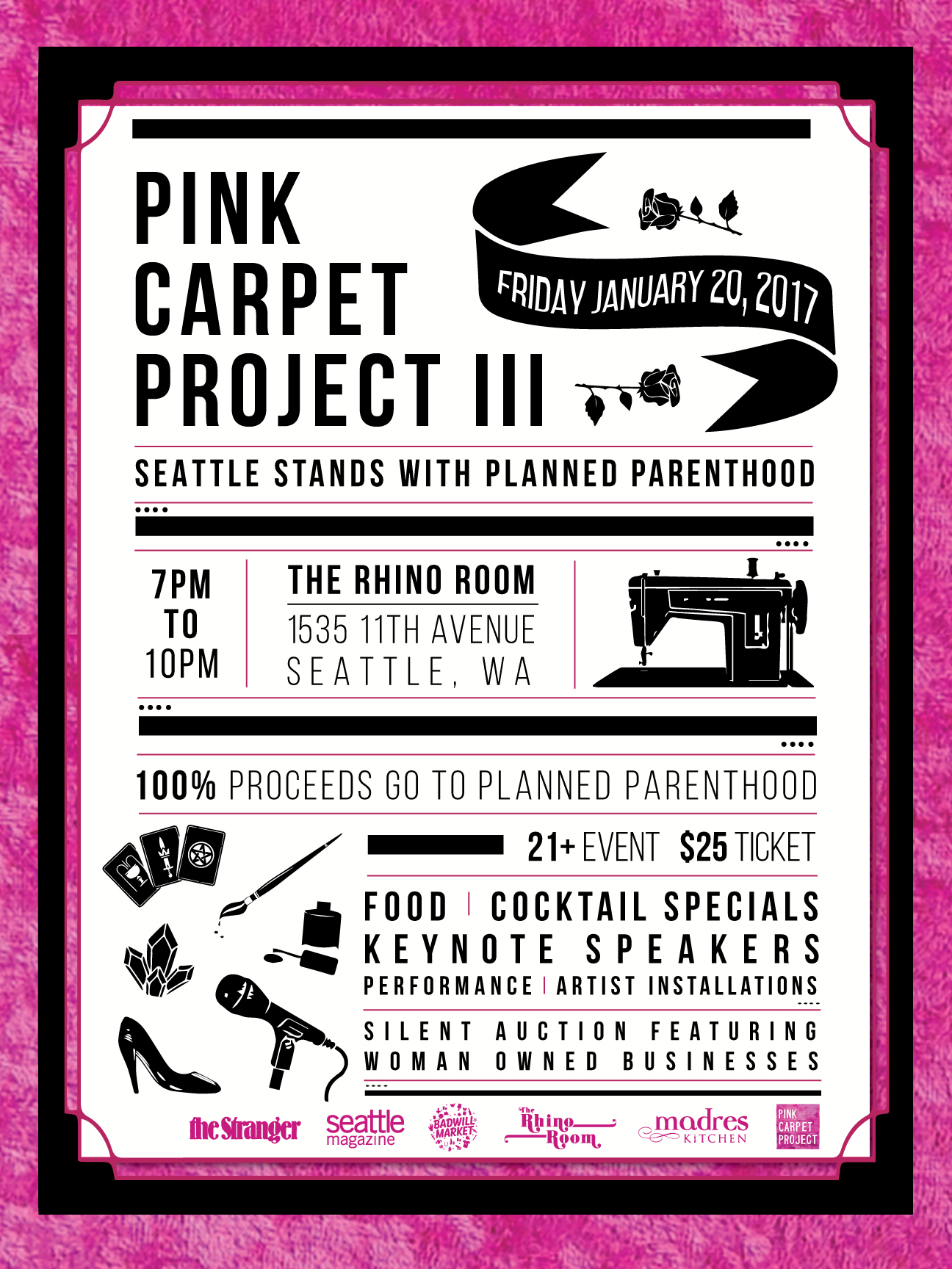 Seattle Giveaway! The Pink Carpet Project: Seattle Stands w/Planned Parenthood on Inauguration Day