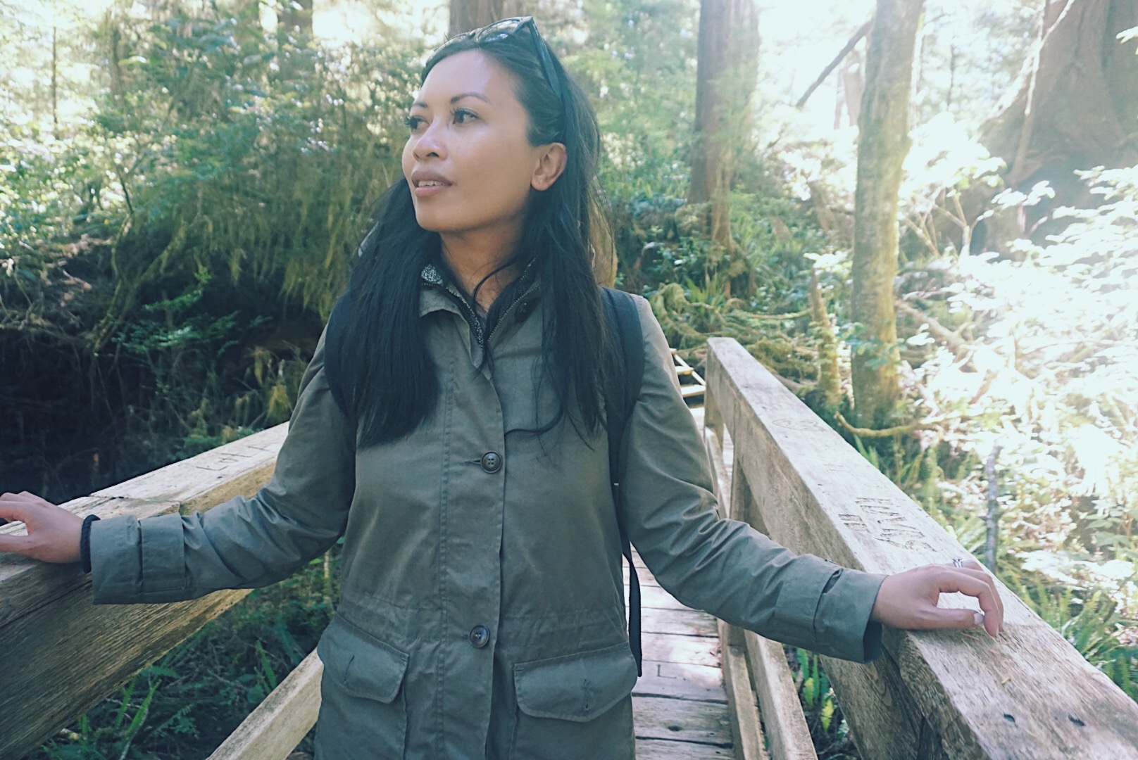 The trail to the Hot Springs Cove was paved with wood planks & stunning views