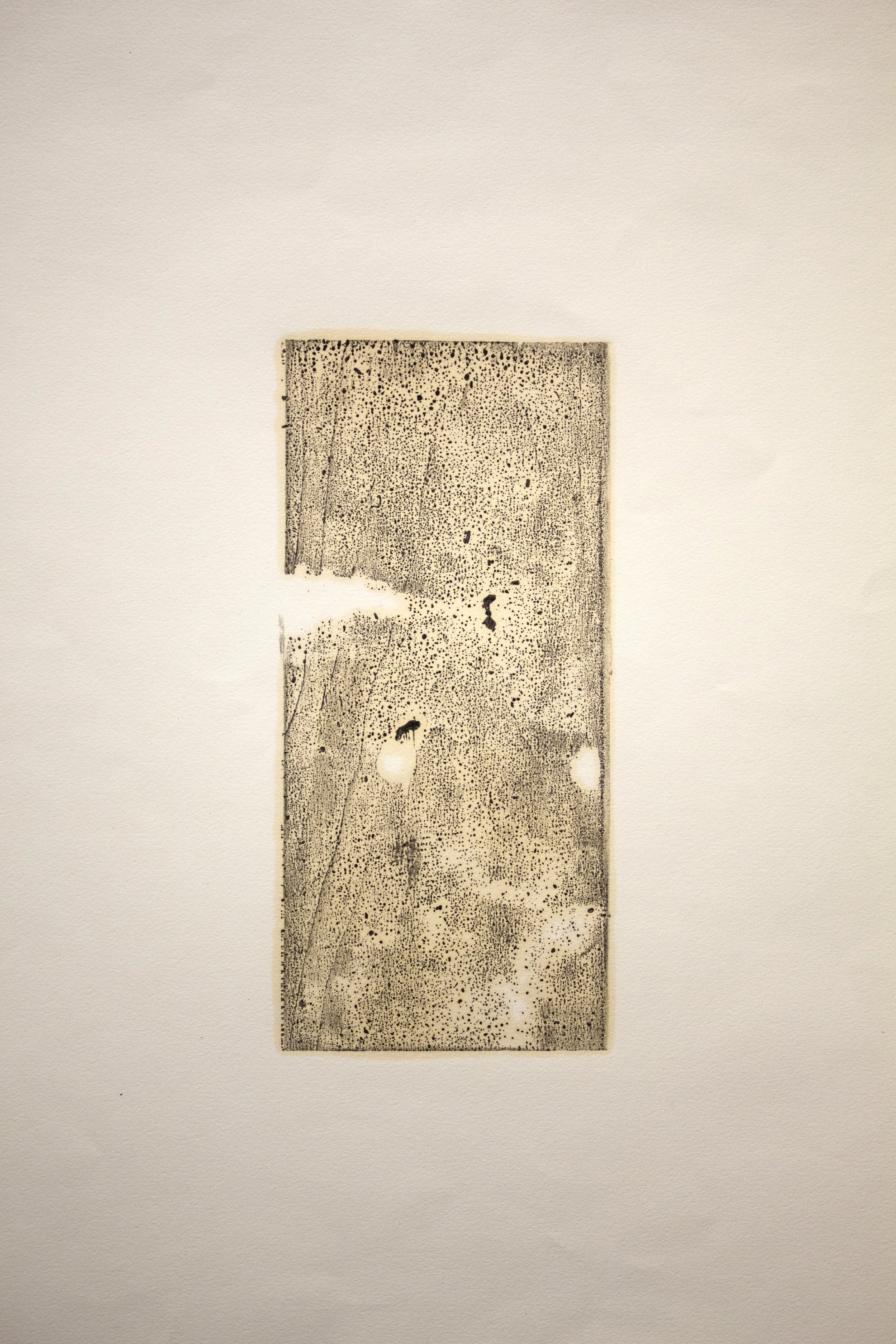 1967 bread-truck: parking block , 2013 motor oil, brake dust 20'' x 26"