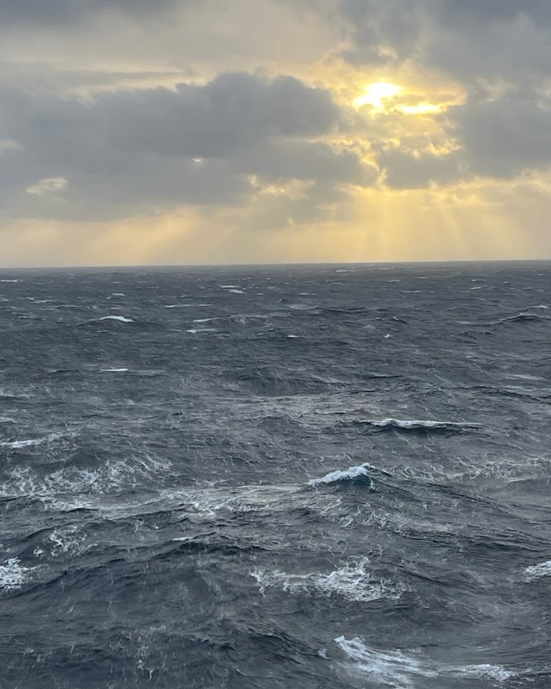 12ft waves, soon to be 25ft described as rough seas