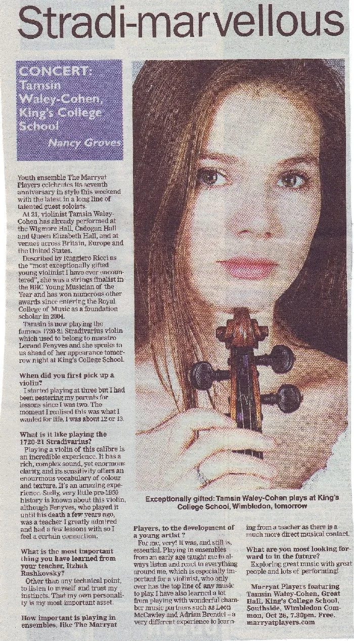 Wimbledon Guardian Thursday 25th October 2007- Stradi-marvellous
