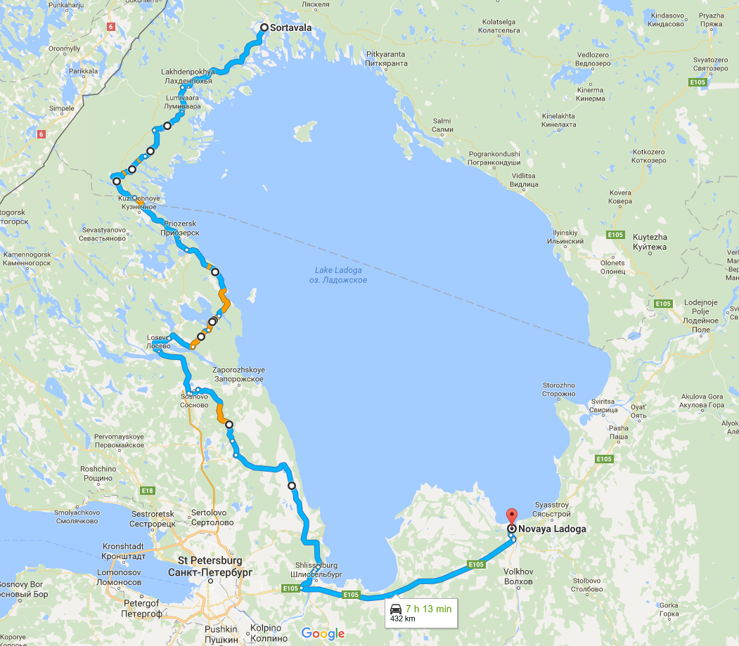 Toisen päivän reitti (niin ja noin - stuura heela)