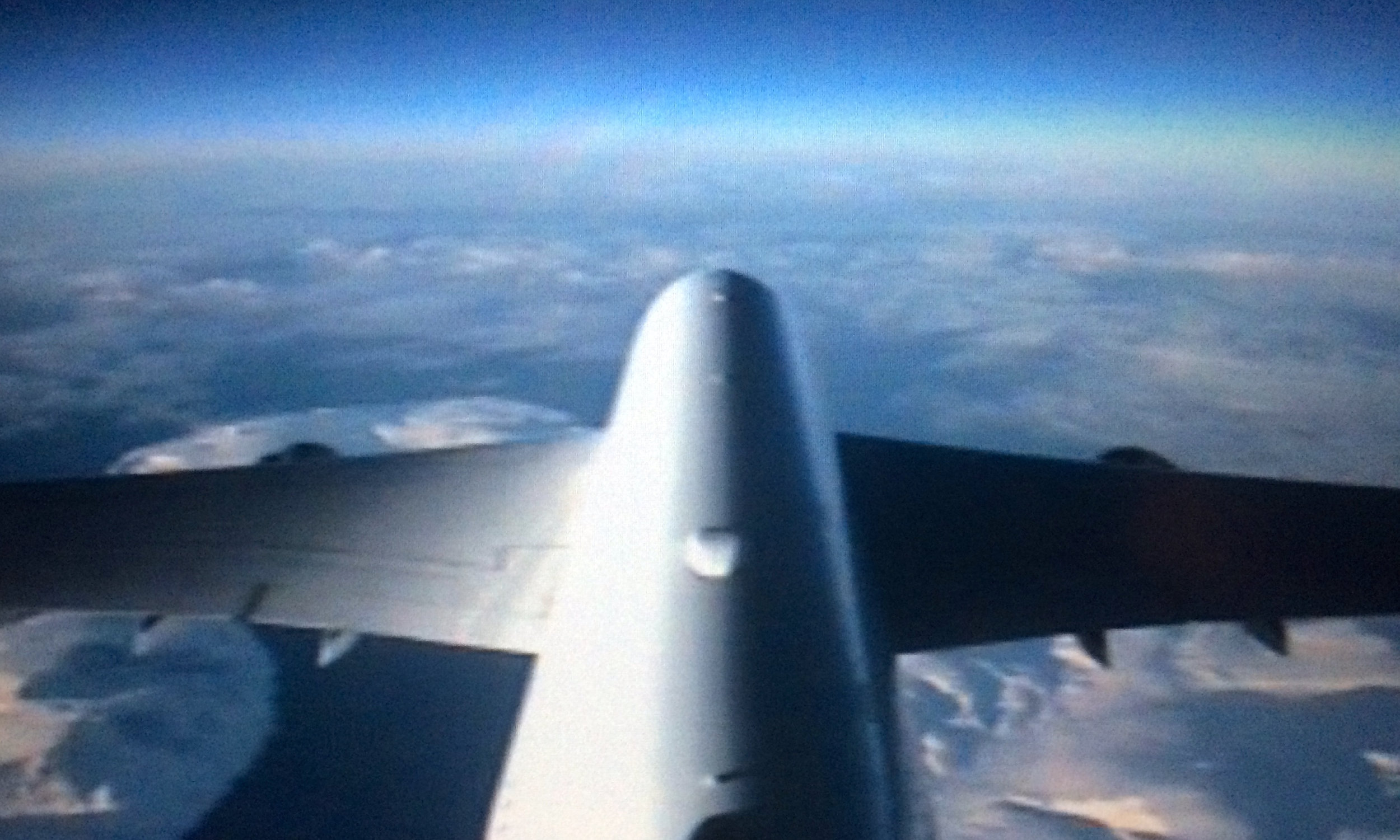 Lufthansan kipparin GoPro oli kiinnitetty kätevästi Boeing 747 peräsiipeen...:)