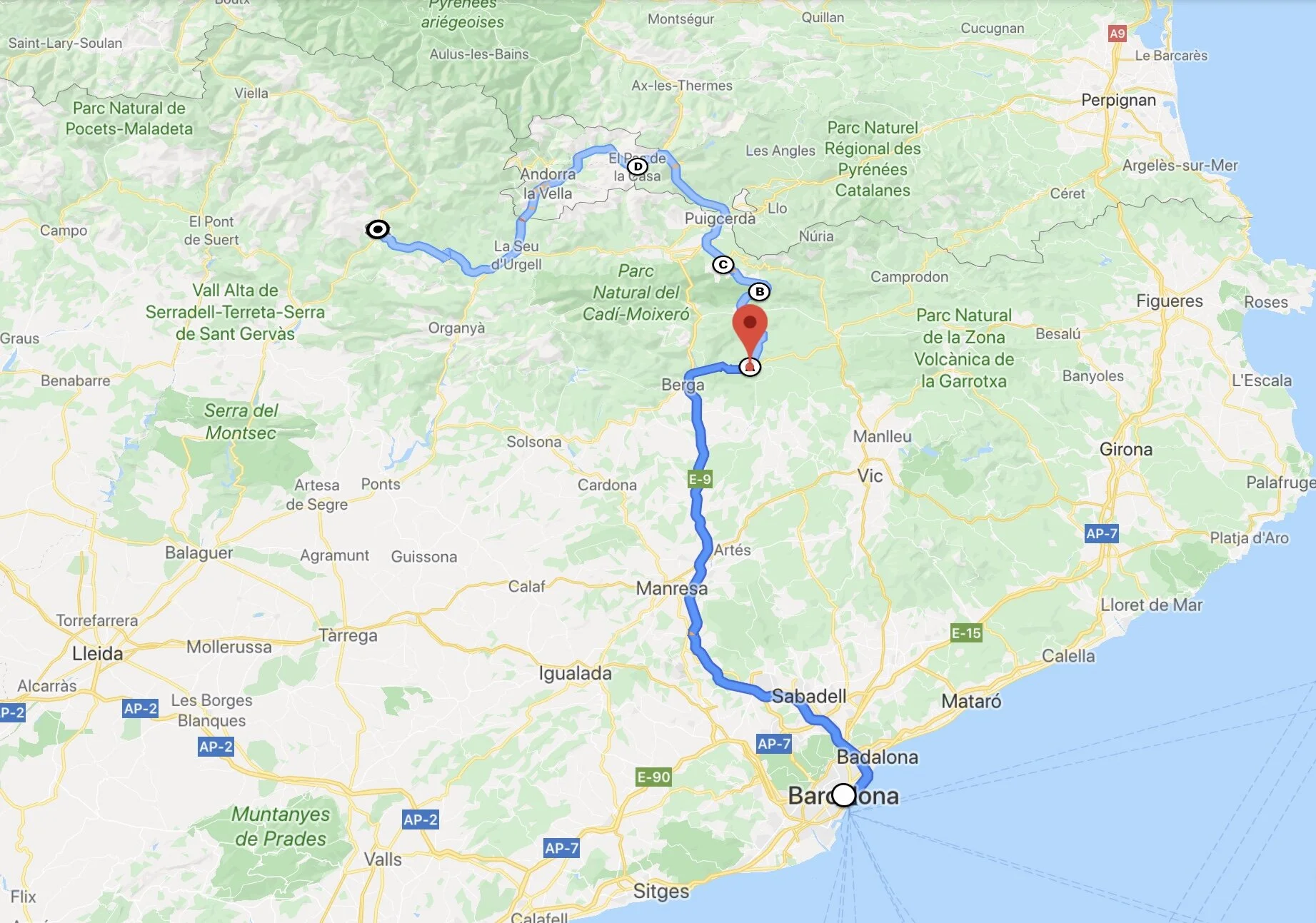 Ensimmäisen ajopäivän reitti…