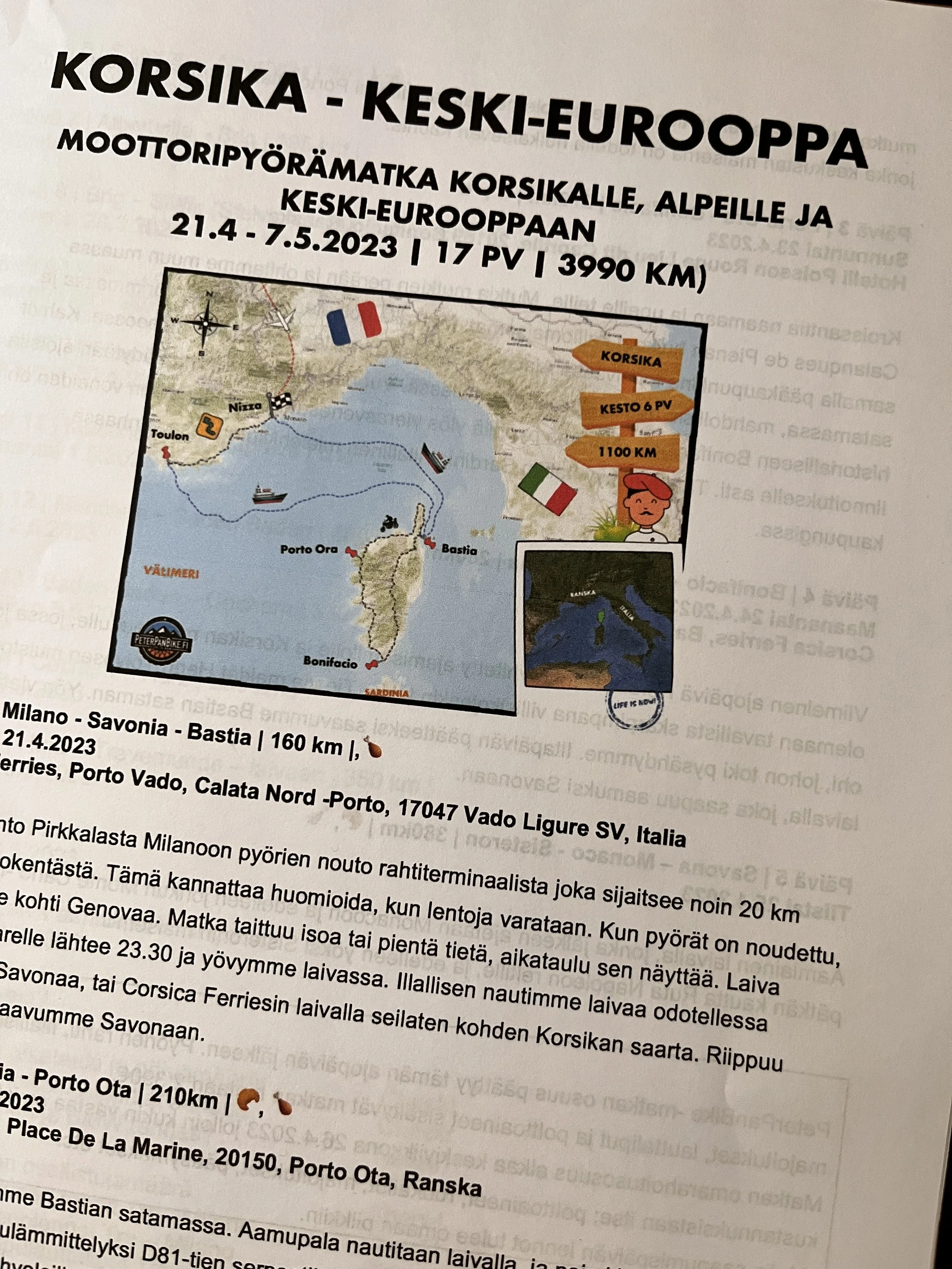 Korsika, päivä -1 | Korsikan matkan suunnittelua 