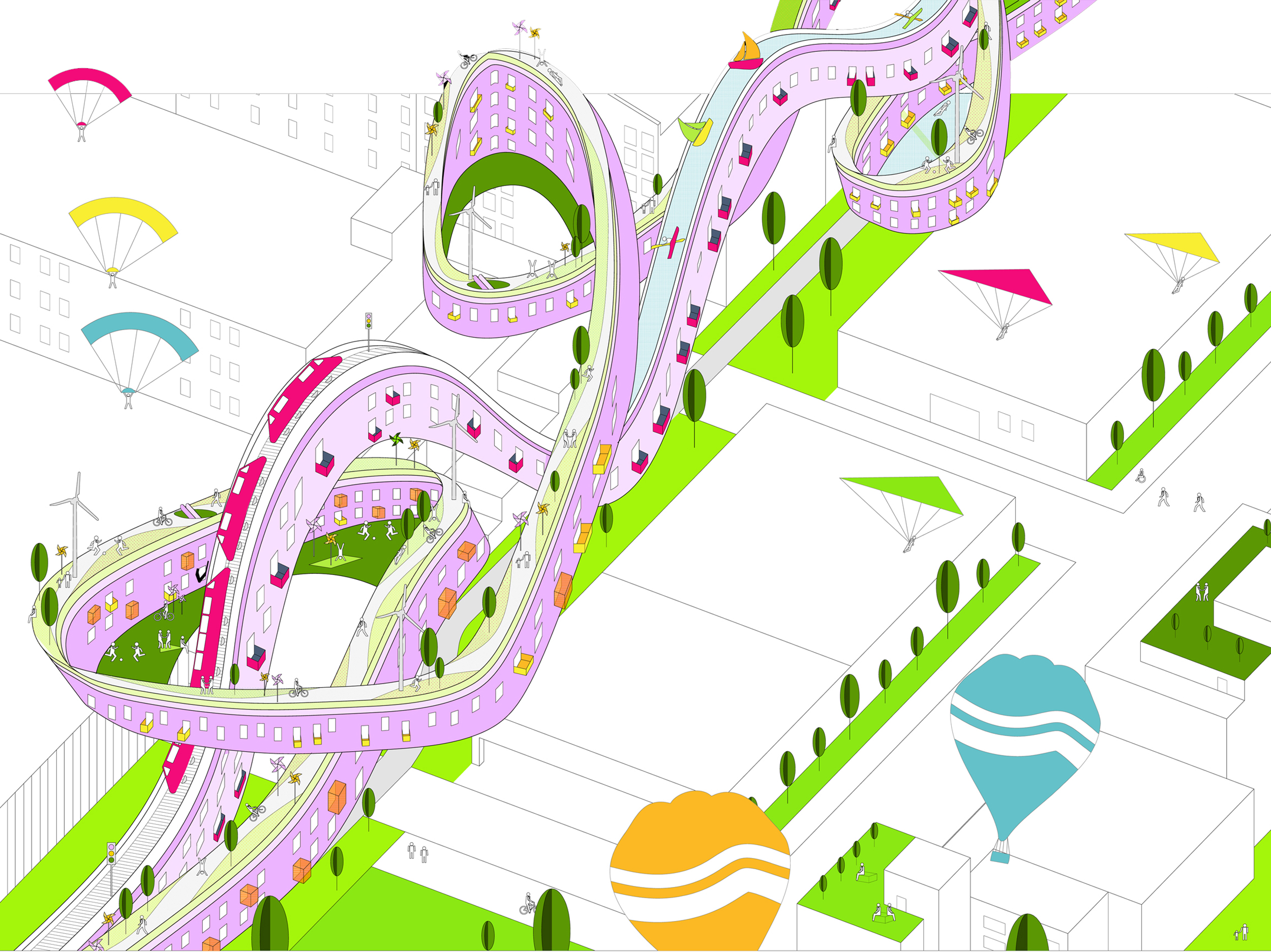 Reenact of Steven Holl High lane Project.