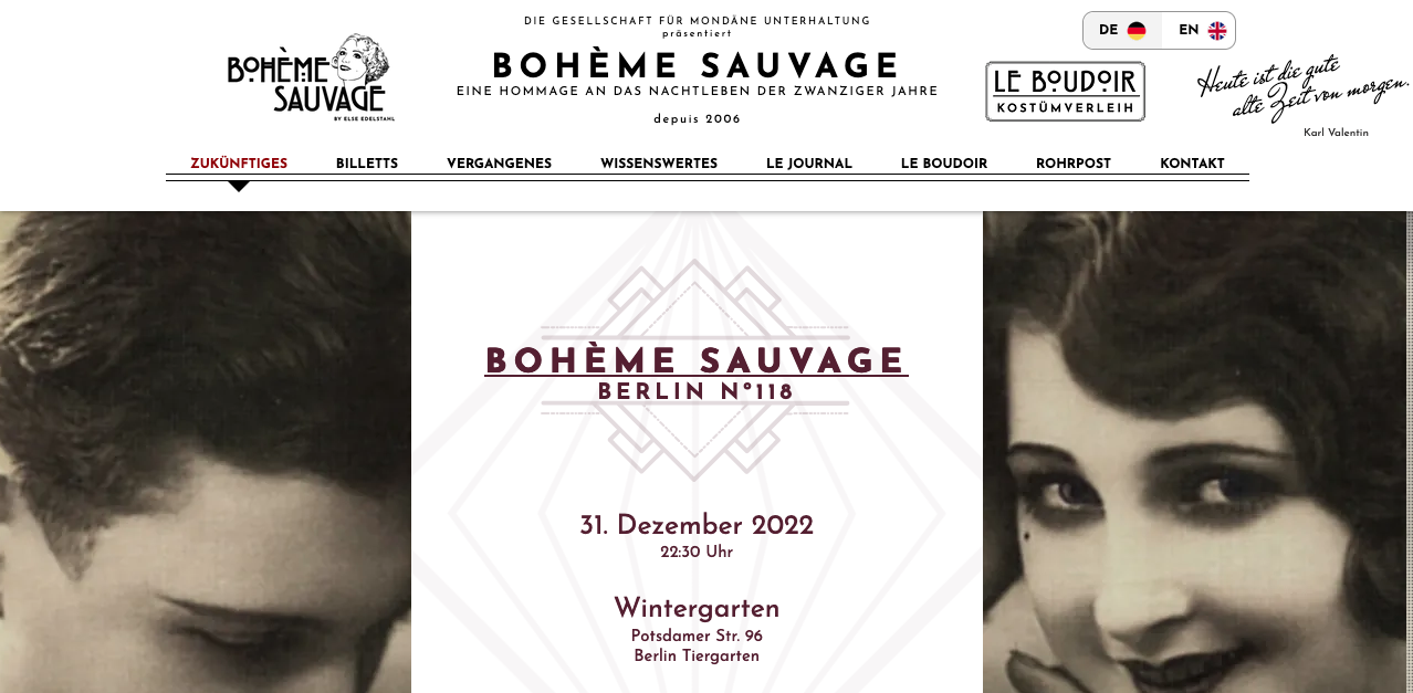 31.12. - Mama Ulita - Burlesquer Schönheitstanz auf der Boheme Sauvage im Wintergarten Berlin