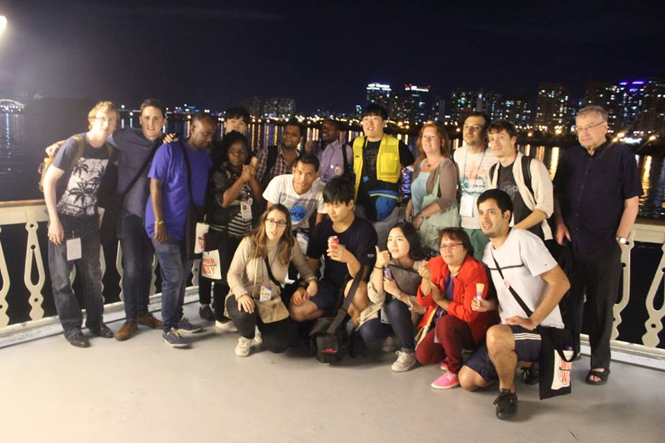 Group picture from the 2016 International Conference of the ICYCW in South Korea. Sean and Phil (far left), Fr John (far right) and Am é lie (front left)