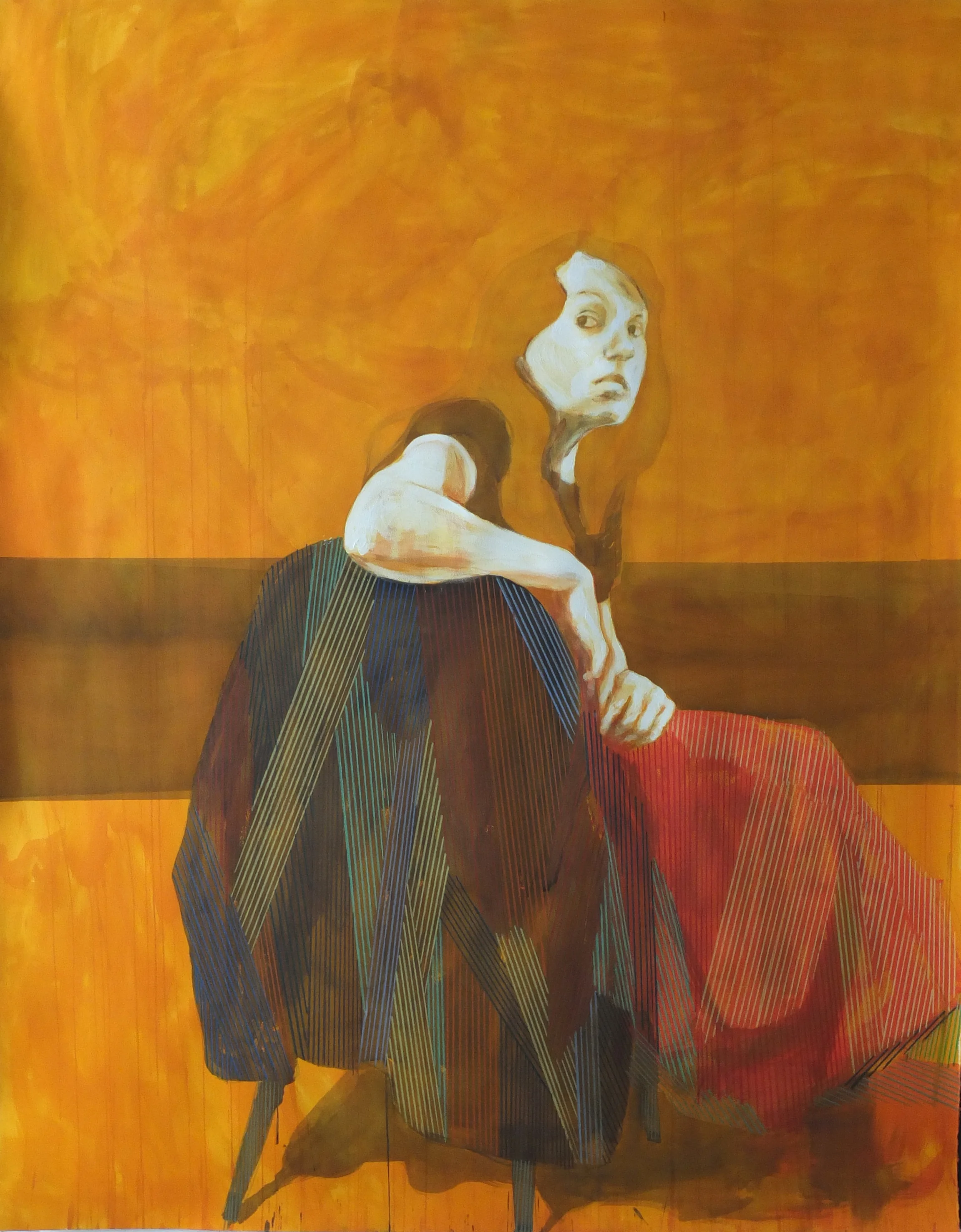 natural pigment and acrylic on paper 200 x 153 cm 2014