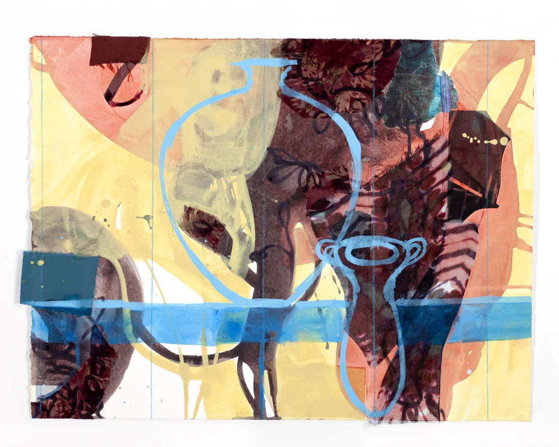 Blue Vessels 24 x 18” Mixed Media on Paper 2013
