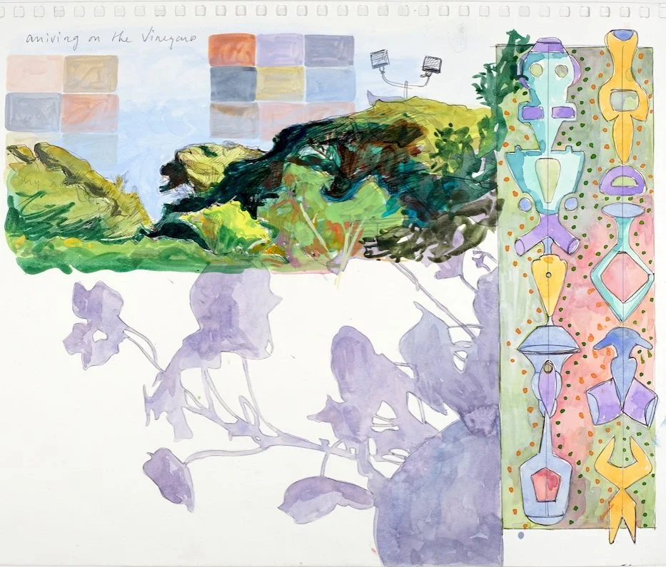 Vineyard Sketchbook 2015  Acrylic, Gouache, Pen, and Pencil on Paper  14” x 17” 